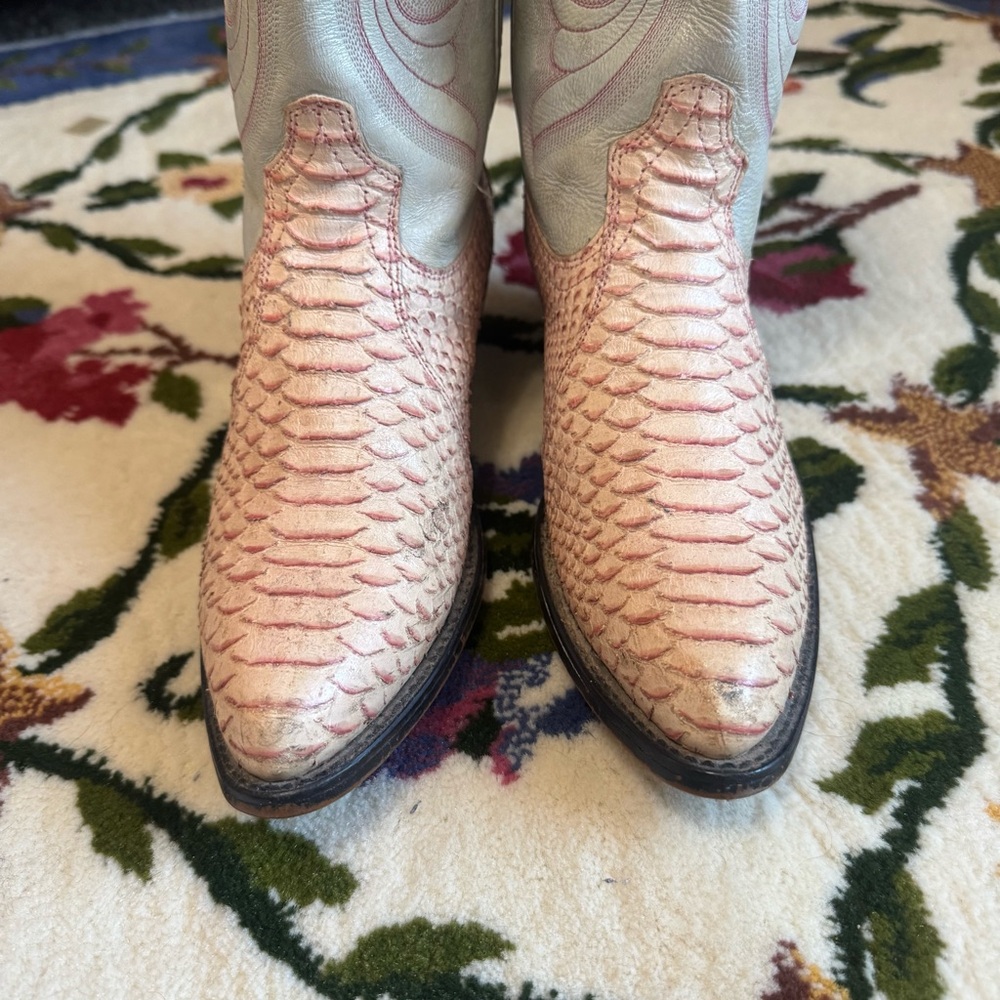 Vintage Durango Pink Snakeskin Python Leather Upp… - image 4